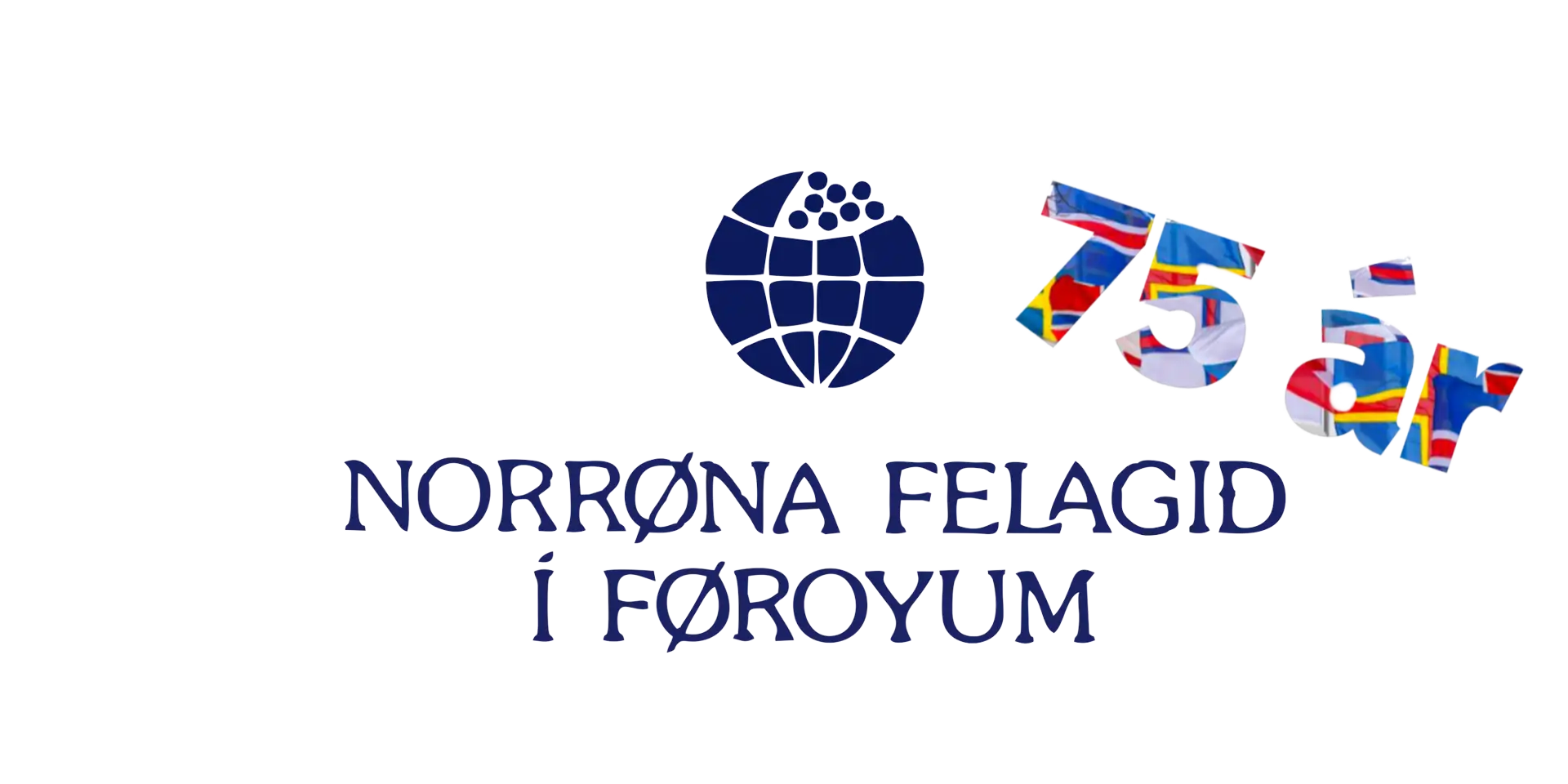 logo Norrønafelagið í Føroyum og tekstur 75 árðurlandahúsið